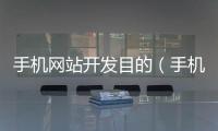 手机网站开发目的（手机网站开发目的怎么写）